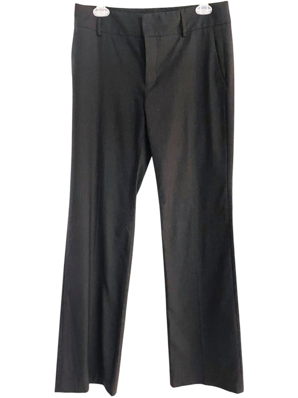 Zara Women’s Straight-Leg Black Pinstripe Dress Pants Mid-Rise Size 6